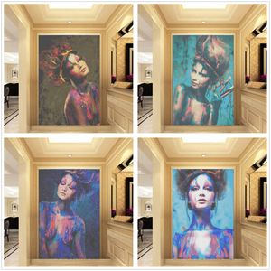 Mosaïque de verre personnalisée avec portrait de <span class=keywords><strong>Marilyn</strong></span> <span class=keywords><strong>Monroe</strong></span> et Audrey Hepburn pour le hall d'entrée, le salon, décoration murale - Product Image 4