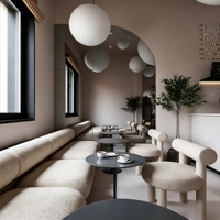 Café-Inneneinrichtung Kaffeebar-Theken Bubble-Tea-Shop-Vitrinen Glas-Ausstellungsschränke Komplette Raumgestaltung Ladendekoration