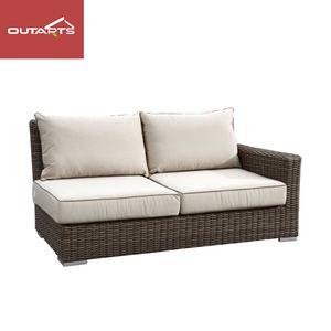 طقم أريكة خارجية حديثة مقاومة للماء مصنوعة من الراتان مع كراسي زاوية - أثاث للحدائق والشرفات - Product Image 4