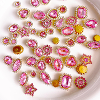 50 pièces de strass 3D en acrylique, motifs tournesol et fleur double, à coudre à la main, pour DIY et vêtements