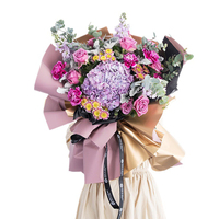 Papier d'emballage pour bouquet de fleurs en OPP imperméable, deux tons or, pour emballage cadeau, fournitures pour fleuristes, vente en gros