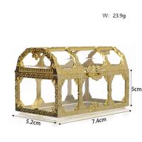 Vente en gros de boîtes à bonbons en plastique réutilisables, NOUVELLE ARRIVÉE, Ramadan, luxe, petites boîtes dorées, décoration de fête de mariage, emballage de cadeaux