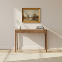 Table d'appoint moderne en bois massif de couleur naturelle Heywood, fabriquée à la main, pour le salon et l'ameublement de la maison