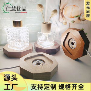 Base de lampe en bois de hêtre massif avec lumière chaude, support pour huiles essentielles d'aromathérapie, pratique pour la décoration intérieure DIY, certifié FSC - Product Image 4