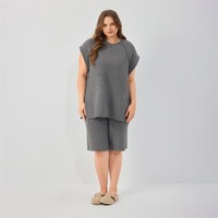 Suéter de Punto de Talla Grande, Minimalista, con Costuras Expuestas, Holgado, Informal, Versátil para Mujer