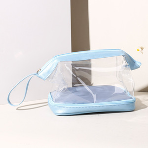 PVC <b>Makeup</b> Bag and Brush Canister Portable Travel Dry Wet Toiletry Purse Large Capacity Cosmetic Storage Organizer Bag <b>Case</b> - Product Image 4