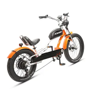TXED Chopper Erwachsenen E Fahrrad E-Bike 26 Zoll Retro 48V Elektro Fett Reifen Beach Cruiser Fahrrad
