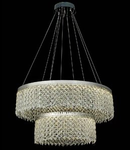 2025 tối giản Đèn chùm pha lê cho sảnh khách sạn Đảng tổ chức sự kiện vàng khung LED ánh sáng mặt dây đèn với hạt pha lê rõ ràng - Product Image 2