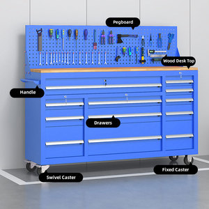 Carrito de Almacenamiento Móvil de Acero Modular, Banco de Trabajo, Caja de Herramientas de Metal Resistente, Gabinete de Herramientas Mecánicas con Ruedas, Cajones de Garaje OEM - Product Image 3