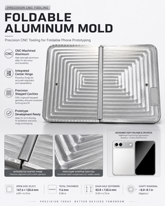 Modelo de Teléfono Plegable de Aluminio, Prototipo CNC, Ayuda de Exhibición para Fotografía y Diseño de Productos - Product Image 5