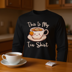 T-shirt à manches longues humoristique « This Is My Tea » pour les amateurs de thé et les consommateurs de boissons, idéal pour les promotions - Product Image 3