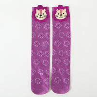 Chaussettes mi-mollet en tricot à motif papillon pour filles, en coton et élasthanne, absorbant la transpiration