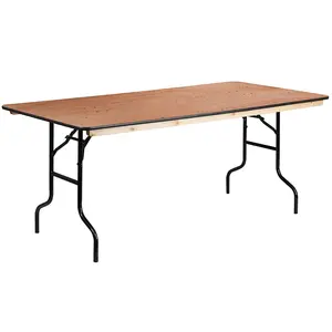 Heavy Duty Plywood Folding Banquet Tables with Solid Plywood Core Table Top