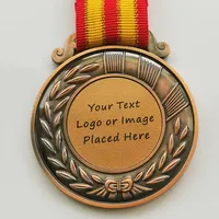 Médaille d'honneur en métal personnalisée en gros pour usine, style art populaire américain, avec boîte en velours, trophée gravé moulé sous pression, forme personnalisée