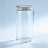 Gobelet en verre à double paroi de 16 oz pour boule à neige, vierge, pour sublimation, avec trou pré-percé