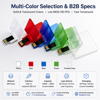 Clé USB promotionnelle pliable personnalisée pour cartes de visite, 16 Go, 32 Go, vente en gros