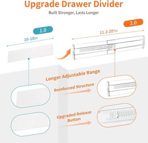 Transparent Durable Modern <b>Drawer</b> Divider with Handle for Household Storage and Organizer Bins - Product Image 3
