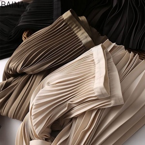 <span class=keywords><strong>Jupe</strong></span> Midi d'Été Plissée en Satin Taille Haute Élastique A-Line pour Femmes Grandes Tailles - Product Image 4