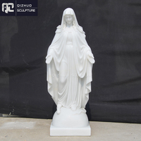 Statue de Bouquet de Fleurs de Sainte Thérèse en Marbre, en Pierre Vierge Marie, de Taille Réelle, pour Église