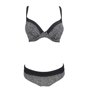 <span class=keywords><strong>Maillot</strong></span> <span class=keywords><strong>de</strong></span> <span class=keywords><strong>bain</strong></span> <span class=keywords><strong>de</strong></span> plage personnalisé à pois blancs pour femmes, ensemble bikini deux pièces avec haut à nœud papillon et <span class=keywords><strong>bas</strong></span> triangle, bretelles réglables - Product Image 1