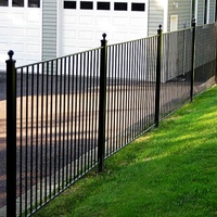 Elegante smeedijzeren schuttingpanelen, decoratieve ijzeren omheining, gepoedercoat, op maat gemaakte sierlijke stalen omheining voor huis en tuin