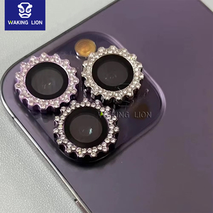 Nieuwe Gear Camera Lensbeschermer Voor Iphone 15 Pro Max 16 14 13 12 11 Diamant Metalen Beschermglas Lens Glas - Product Image 1