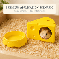 Ensemble de cachette et de gamelle en forme de fromage pour petits animaux de compagnie, accessoires pour hamsters personnalisables