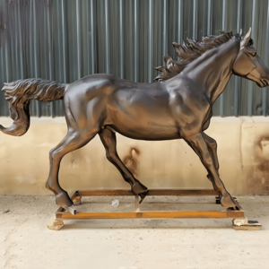 カスタムシミュレーションガーデンアニマル彫刻スクエアメタル鋳造ブロンズ等身大馬像 - Product Image 2