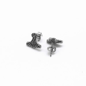 Pendientes yunnique de acero de titanio Thunder Hammer para hombres y mujeres, joyería de moda para fiestas - Product Image 4