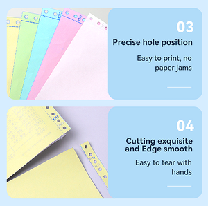 Nhà máy một lớp NCR đa màu carbonless precollated 2 3 4 phần tấm bản sao giấy cho Laser máy bay phản lực mực máy in - Product Image 4