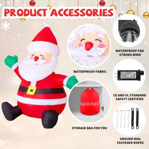 5ft prix usine grand père noël gonflable avec lumières LED vente chaude décorations de noël en plein air pour les fêtes de vacances - Product Image 5