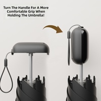Nouvelle mini-ombrelle manuelle transfrontalière avec poignée rétractable, en plastique noir, protection solaire et pluie, double usage, pratique, pliable à 50%