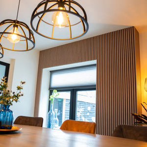 Design moderno impiallacciatura di <span class=keywords><strong>legno</strong></span> MDF pannello d'onda flessibile curvo curvo Slat parete acustica <span class=keywords><strong>con</strong></span> pannello decorativo a parete - Product Image 3