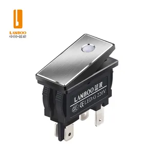 LANBOO 2810.5 série KCD1 balancim switch 16Amp alta corrente 2NO com LED 2 engrenagens 12V24V220V