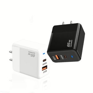 Full Protocol Support US EU UK Plug USB PD 65W GaN Wall Charger QC3.0 PD45W Fast Charging Power Adapter With LED <b>Light</b> - Product Image 1