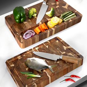 Tabla de Cortar de Madera de Acacia de Testa con Contenedores, Bloque de Picar para Cocina de Madera para Servir Embutidos con Ranuras para Jugos - Product Image 3