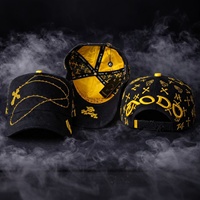 Casquette de baseball 5 panneaux brodée en 3D, réglable, en coton, avec visière en daim, doublure en satin, strass, style streetwear