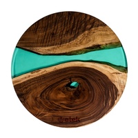 Table à manger en résine époxy en bois massif, vente en gros