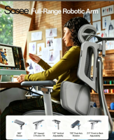 Chaise de bureau électrique massante - X7 Chaise pivotante ergonomique intelligente moderne en aluminium Chaise de bureau électrique massante réglable