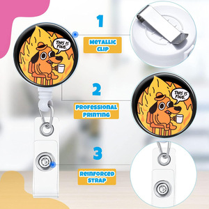 Fun badge scroll, cute nurse badge <b>clip</b>, dog crystal pull <b>buckle</b>, anti-loss and anti-theft ID card keychain - Product Image 4