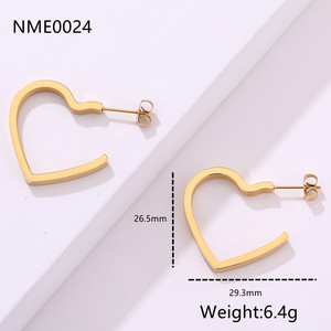 Pendientes geométricos únicos de <span class=keywords><strong>plata</strong></span> y oro para mujer, acero inoxidable, envío directo, corazón, estrella, triángulo, aro, diseño exagerado - Product Image 4