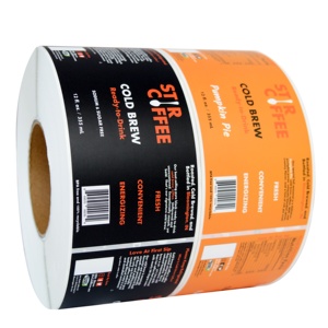 Etiquetas para bebidas y alimentos, botella de vinilo, pegatina para café y alimentos, etiquetas para paquetes de papel térmico biodegradables impermeables - Product Image 1
