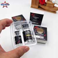Boîte d'emballage personnalisée pour flacons à ouverture par fenêtre, format 3ml+10ml, avec étiquettes de bouteille et plateau intérieur en plastique, pelliculage et marquage à chaud