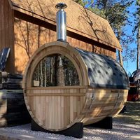 Sauna à vapeur extérieur personnalisé en forme de baril, 2 à 10 personnes, en cèdre rouge/épinette canadienne, traditionnel, 220V, certifié ETL, avec WiFi