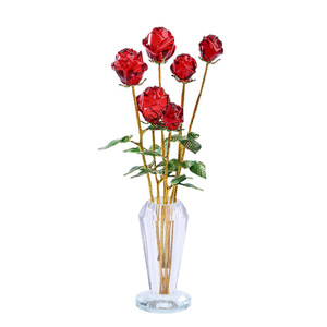 Adorno de Cristal con Forma de Rosa, 6 Piezas, Forma Octogonal, Decoración Floral para Escritorio, Regalo para el Día de San Valentín - Product Image 5