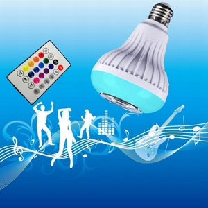 Altavoz de bombilla LED RGB Smart Music E27 12W inalámbrico para Control remoto <span class=keywords><strong>Bluetooth</strong></span> B22 Base WiFi conectividad AC cuerpo de lámpara de plástico - Product Image 2