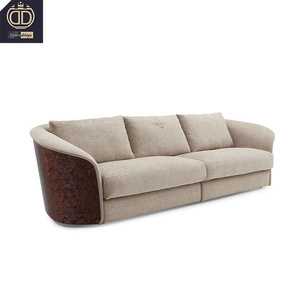 Sofá <span class=keywords><strong>Kingswood</strong></span> de 3 Plazas, Tapizado en Lino y Madera, Moderno y de Lujo - Product Image 2