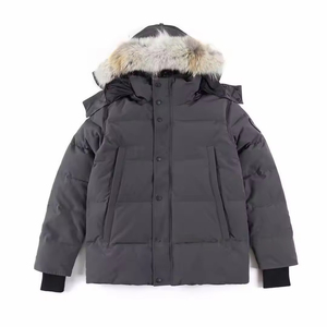 Veste matelassée imperméable et coupe-vent de qualité supérieure en gros, <span class=keywords><strong>parka</strong></span> d'<span class=keywords><strong>hiver</strong></span> en duvet de canard lourd avec garniture en fourrure de coyote authentique - Product Image 3