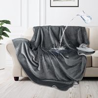 Couverture réversible imperméable, jet de flanelle douce pour le canapé-lit de chien de couples, couverture lavable anti-éclaboussures pour animaux de compagnie