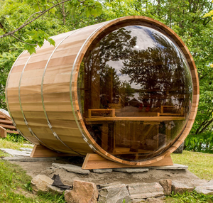 Finestra panoramica tinto vapore tradizionale 6/8KW stufa elettrica o stufa a legna barile Sauna - Product Image 6